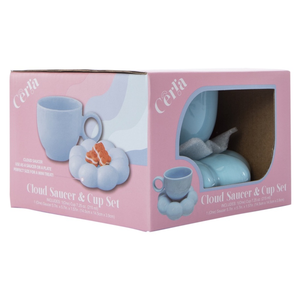 Cerra Blue Cloud Saucer & Cup Set